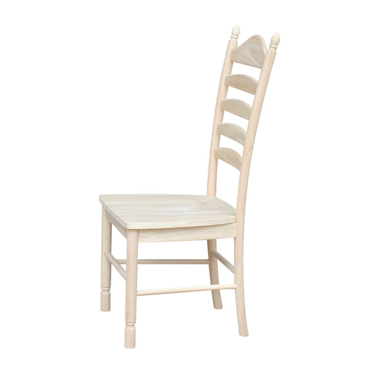 August Grove® Capucine Solid Wood Ladder Back Side Chair in Unfinished